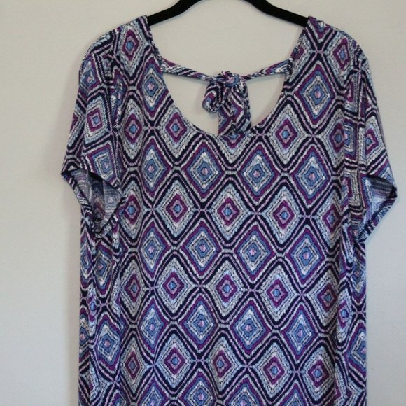 Chico's Diamond Print Dress Midi Stretch H11456 - Picture 4 of 11